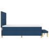 Box Spring Bed with Headboard Blue 190 x 140 cm Fabric