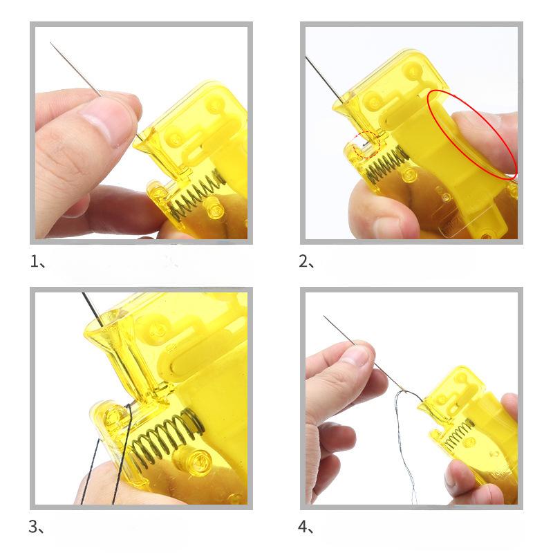 Elderly needle threading device, needle threading artifact, household fast automatic needle threading tool, thumb universal needle recognition device