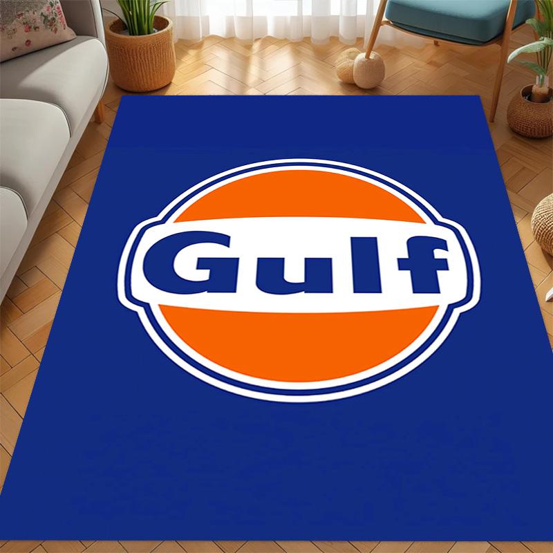 Tappeto con logo Gulf per soggiorno e camera da letto, tappetini per pavimenti, tappetino da bagno artistico, alla moda