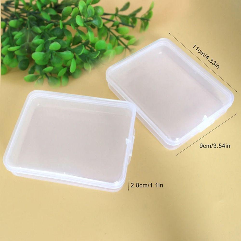 1Pcs Plastic Desktop Container Case Stickers Collection Photocard Holder Transparent Storage Box