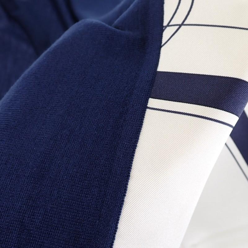 HERMES  H394829T 02  scarf Navy/Ivory silk/wool mens