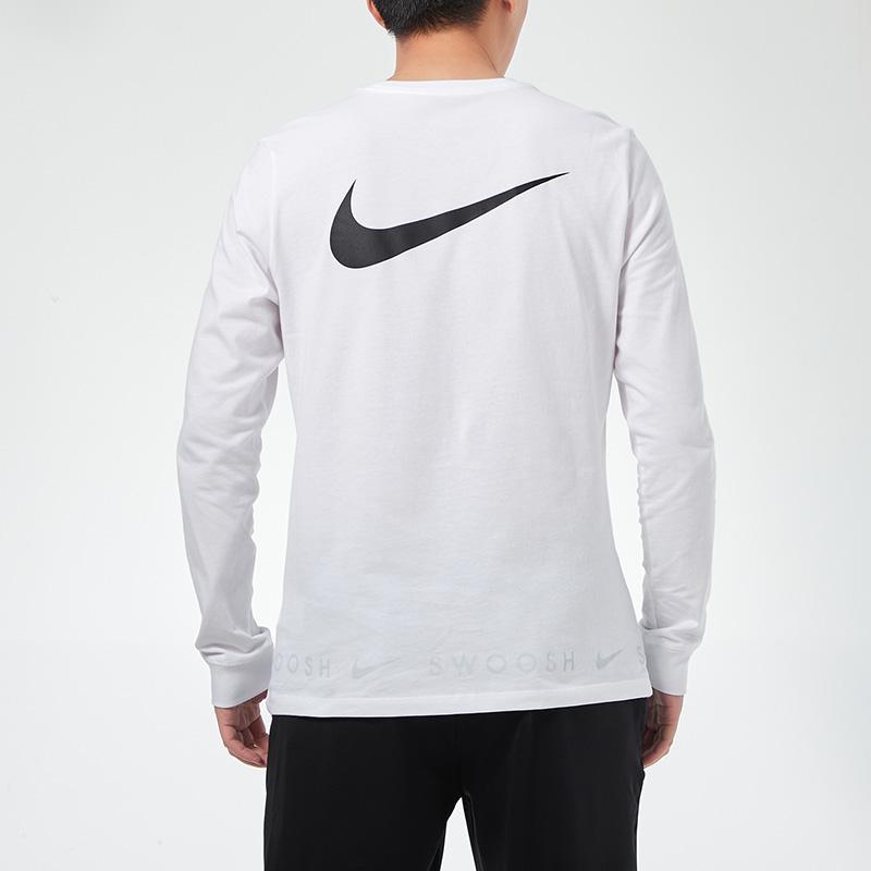 Nike Sportswear Swoosh Casual Crew-Neck Long-Sleeve T-Shirt Men Tops White DA0336-100