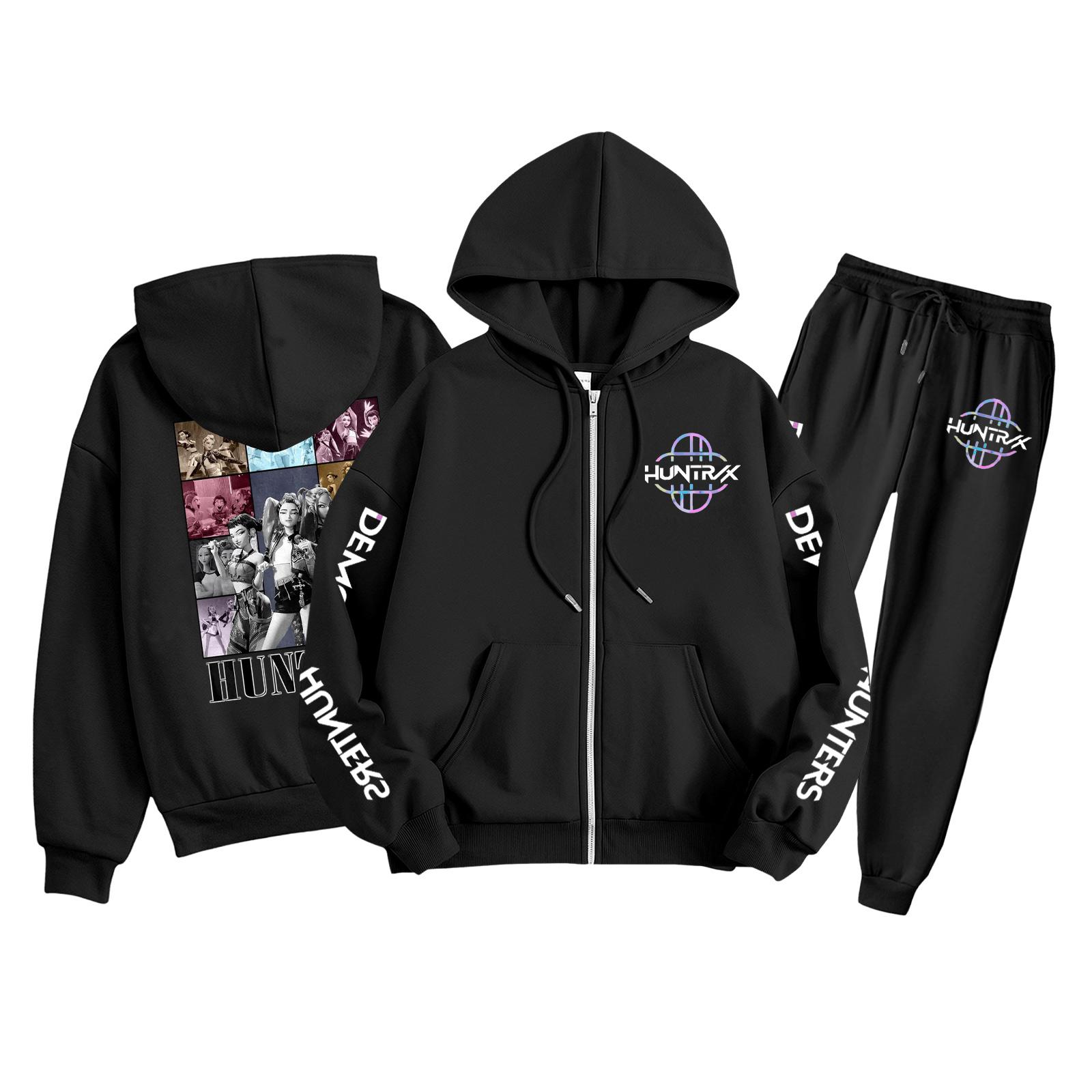 

Children s Fashion Long Sleeve Zipper Hooded Sweatshirt Sweatpants Solid Color Pocket Sweatshirt Set 100