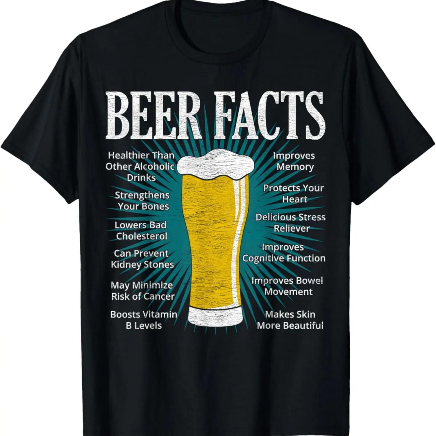 

Beer Facts Beer Lover Funny T-Shirt XXXXXL чорний