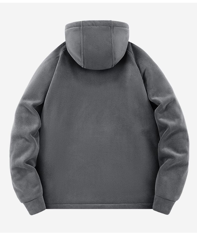 Vielseitige Sherpa Fleece Hoodie Jacke - Warmes Baumwoll-Oberteil für Herbst/Winter Outdoor-Sportarten