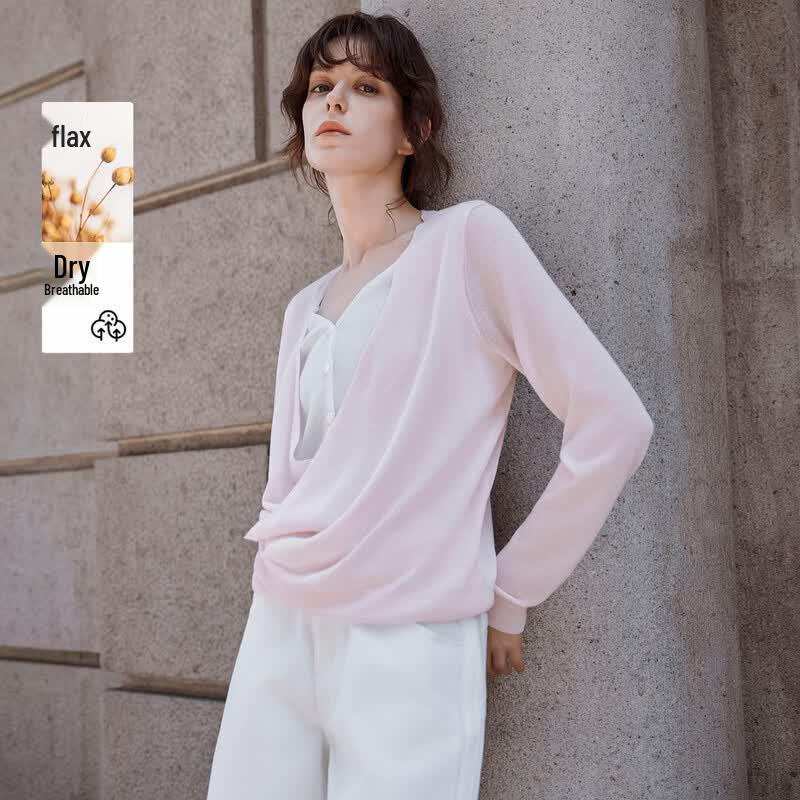 ELLE Women s Color-block Knit Cardigan L