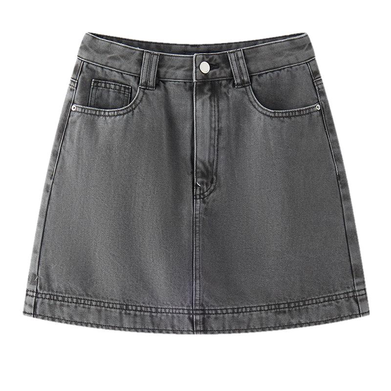 

Semir Women s Distressed A-Line Denim Mini Skirt M