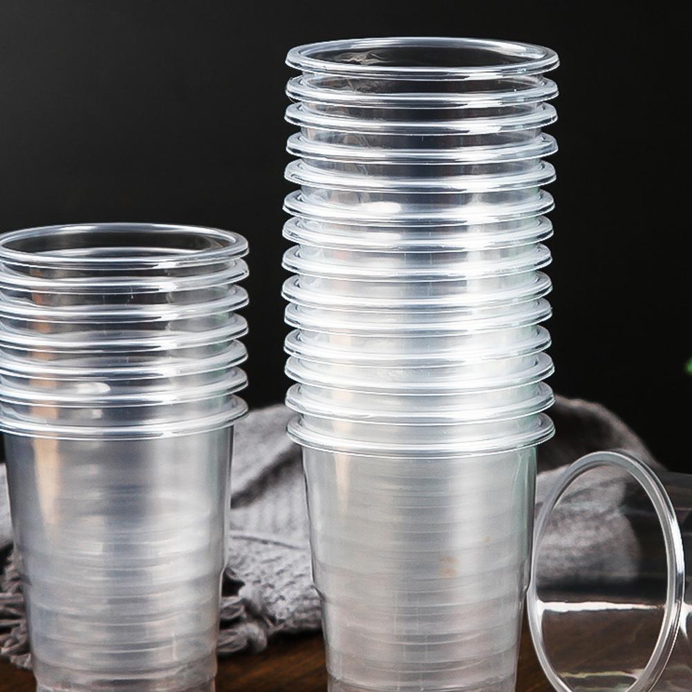 50/100PCS Disposable Clear Plastic Cup Outdoor Picnic Weddings For Parties Drinking Camping Bir D7B2