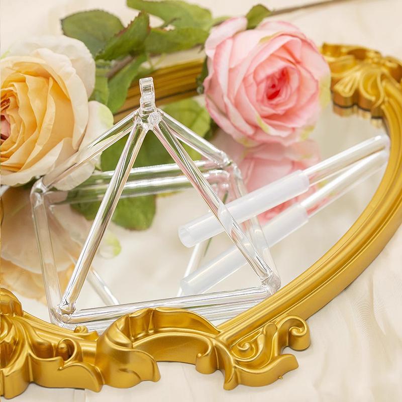 Colored Crystal Singing Bowl Mallet Pyramids Quartz Crystal Rod Sound Healing Rubber Rods Striker Musical Instrument Accessories