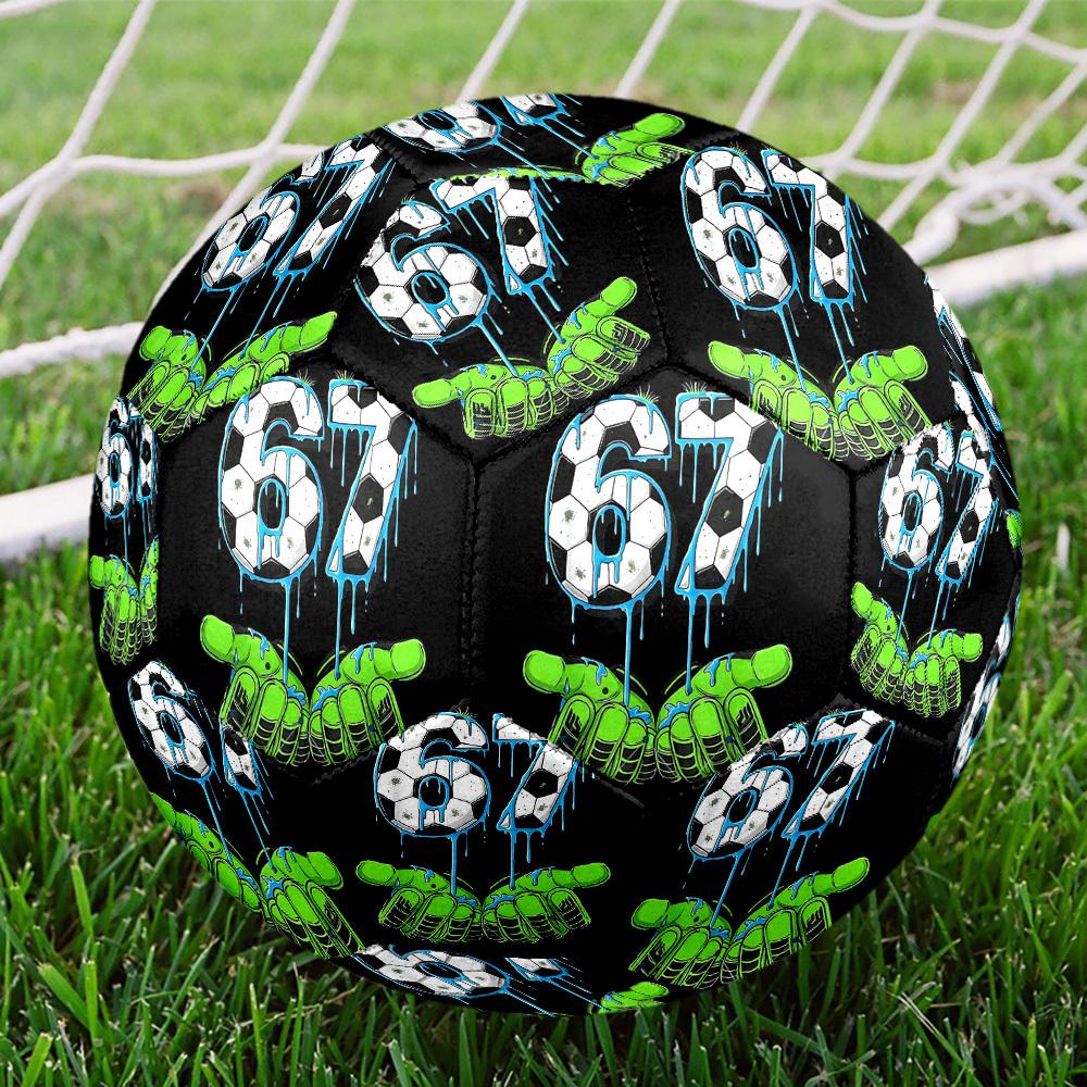 1pc Soccer Gloves Art Theme Soccer Ball Football, Size 5, Lightweight PVC, Outdoor Training Soccer Ball,Gift C6550