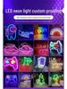 LED Neon Game Controller Light with Transparent Back Panel for Game Room & E-Sports Decor.