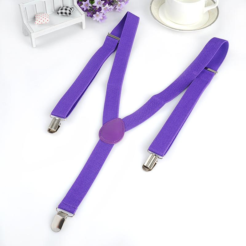 Unisex British Purple 2.5cm Y-Back Elastic Suspenders