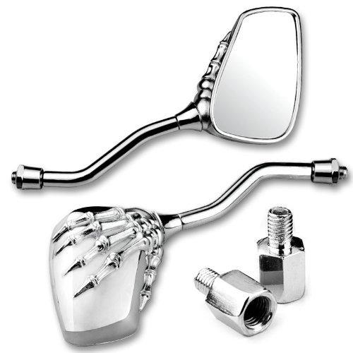 

1 Pair Motorbike Skeleton Hand Claw Rear View Mirror with 2 8MM Screws for Suzuki Kawasaki Yamaha Silver
