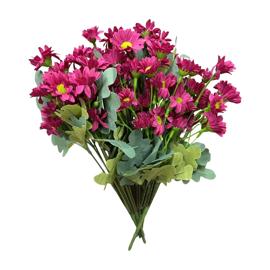 5 Bundles Artificial Sunset Mums with Stems Artificial Outdoor Sunset Mums Flowers for Table Window Wedding Indoor Outside Decor