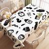 2D Flat 1pc Soft, Stylish, and Beautiful Cartoon Food Pattern Tablecloth, Machine Washable and Easy To Clean, Suitable for Dining Tables/Coffee Tables