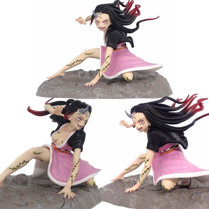 17cm Demon Slayer Anime Figure Kamado Nezuko Action Figure Tanjirou /Inosuke /Shinobu Kimetsu No Yaiba Figurine Model Doll Toys