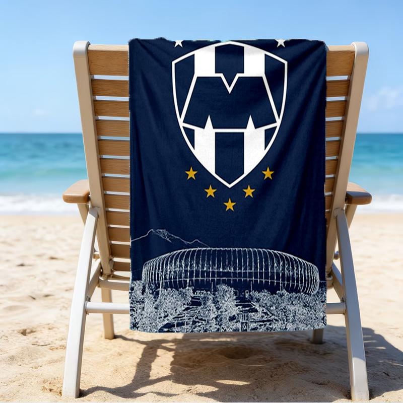 Monter-rey Football Crest Art Printed Beach Towel, Super Soft Microfiber, Perfect Gift Birthday, for Pool, Beach, Travel, for Family and Friends