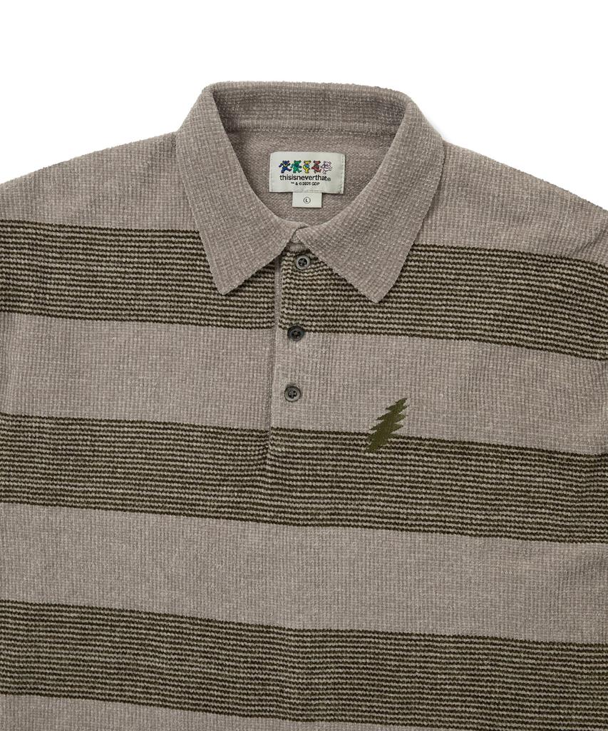 THISISNEVERTHAT Gd Lightning Velvet Knit Polo Khaki