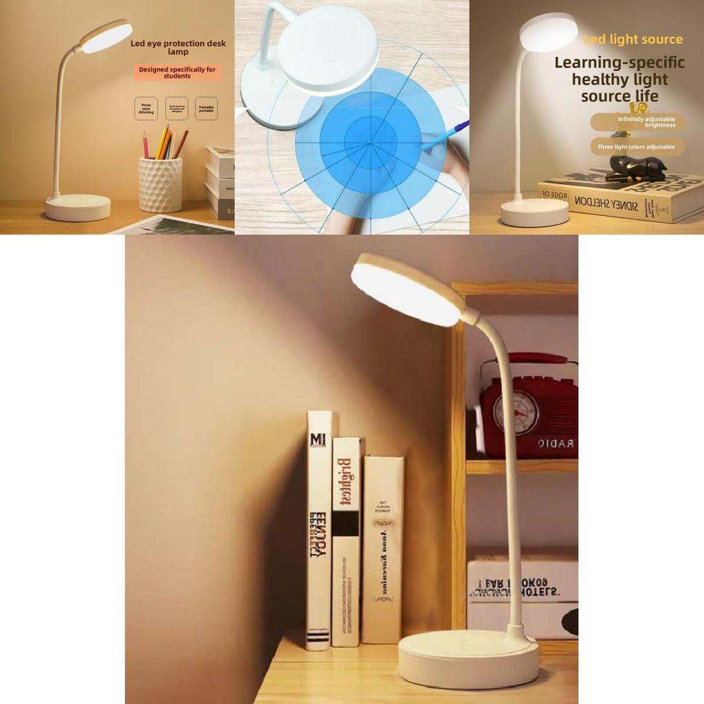 Led Study Desk Lamp With Usb Rechargeable Power For Students Reading And Eye Care