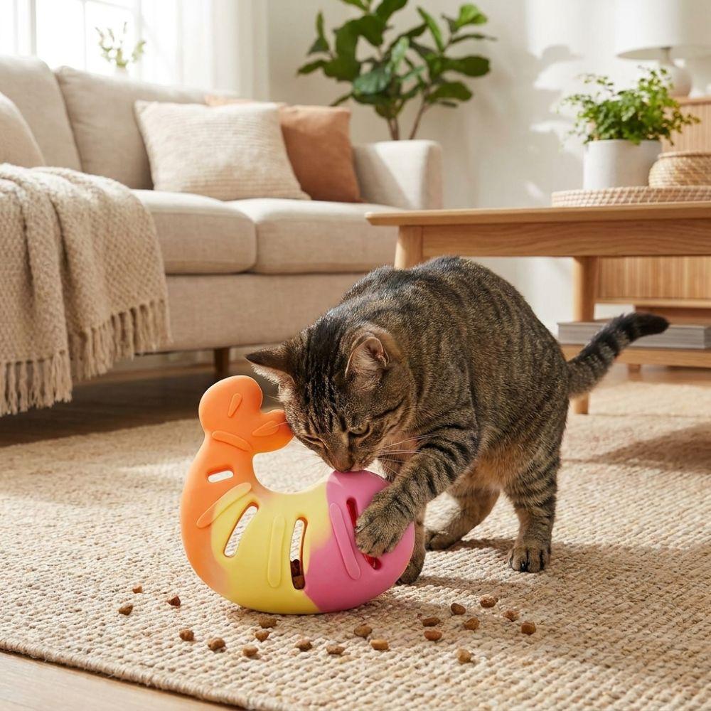 Treat Dispenser Cat Chew Toy Bite-resistant Interactive Cat Toy Leak Food Cat Toy Dental Health