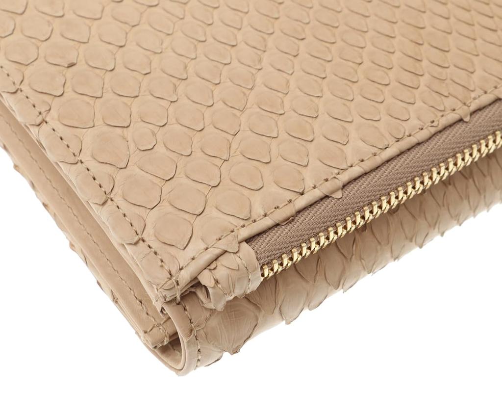 Geldbörse Grau Python Sandbeige [Genten]