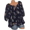 Women's Casual V Neck Flowy Printed Pullover T-Shirt Half Sleeve Top Fashion Qunide