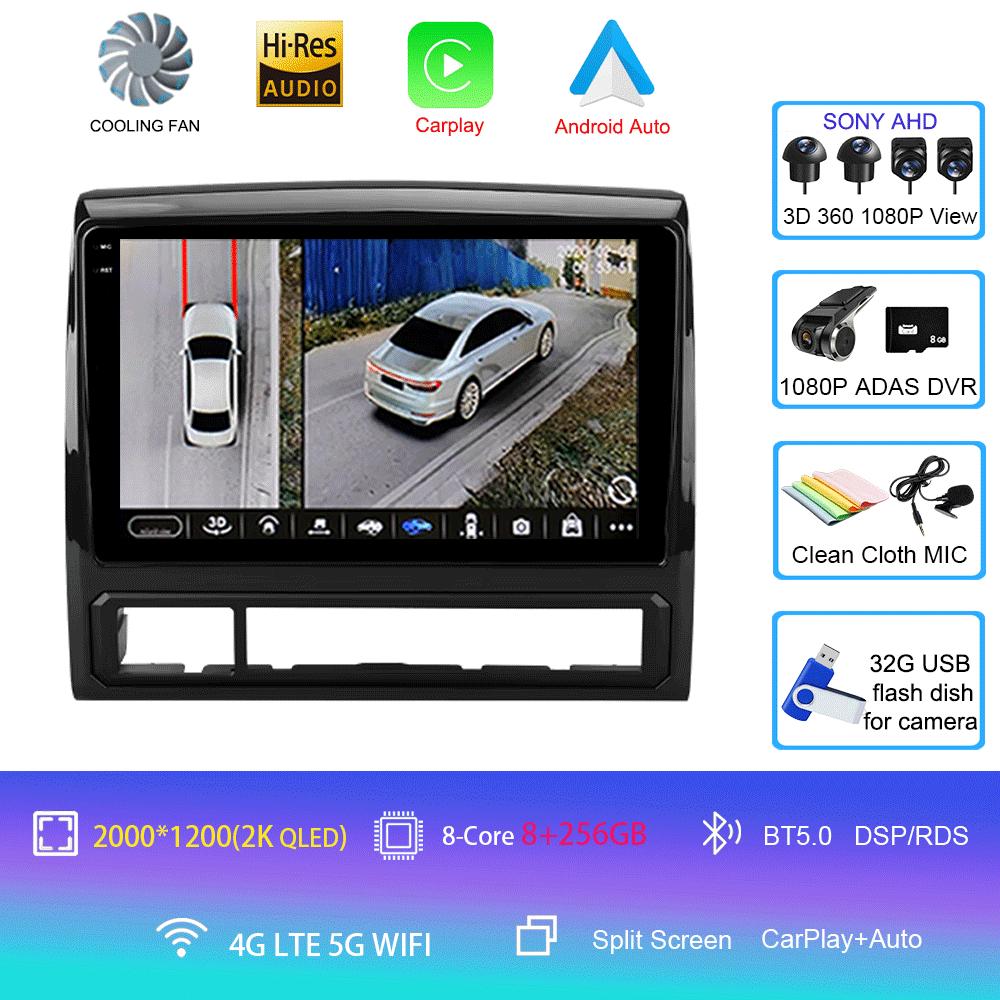 Car Radio Android 14 Carplay Auto 4G+WIFI For Toyota Tacoma 2 N200 Hilux 2005-2015 Navigation GPS Multimedia Video Player Stereo