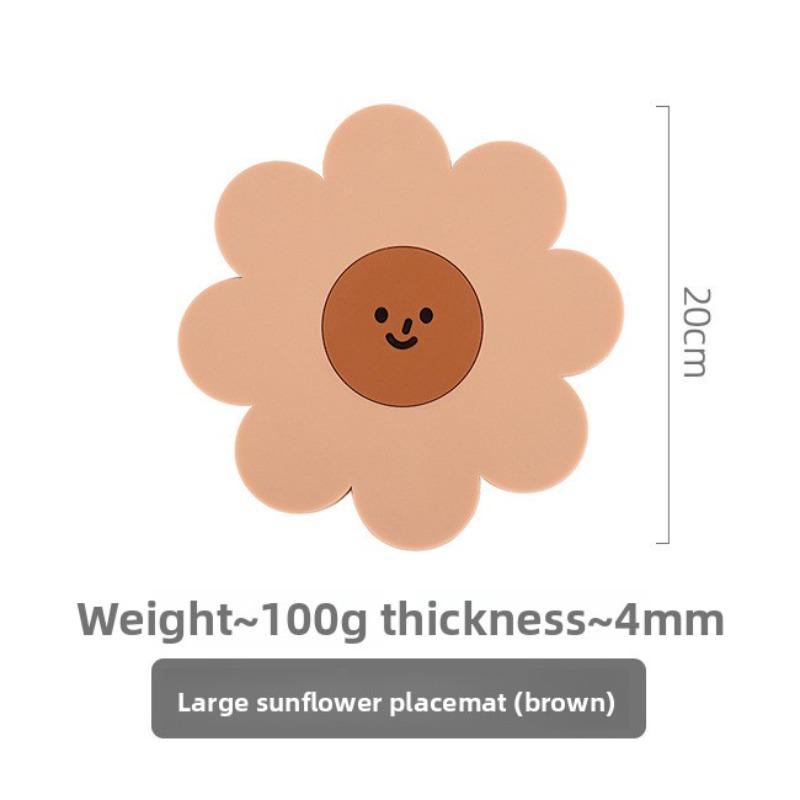 Silicone Heat Insulation Pads, Household Anti-slip Coasters, High-temperature Resistant Table, Bowl and Plate Pads, Sunflowers