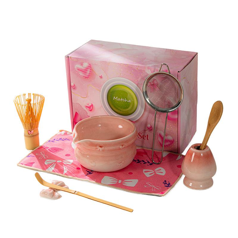 Japanese Matcha Set With Bow Pattern, Matcha Whisking Tools, Tea Set Accessories, Multiple Styles Available, Gift
