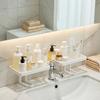 Sink Storage Rack Thickened ABS Waterproof Faucet Storage Organizer Vertical No Drilling Sink Space Saver Rack for Bathroom