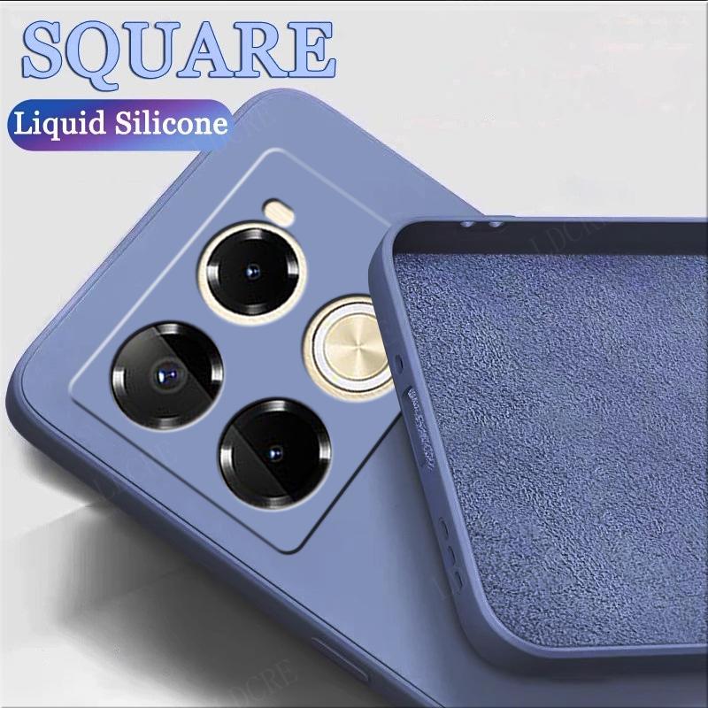 For Infinix Note 40 Pro Case Cover Infinix Note 40 Pro Capas Shockproof Square Liquid Silicone Soft Fundas Infinix Note 40 Pro