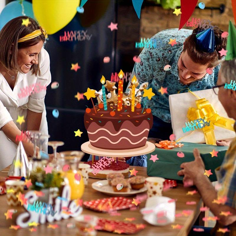 100pcs Colorful Birthday Confetti Decorations, Paper Balloon & Hat Cutouts, Festive Sprinkles for Party Table Scatter