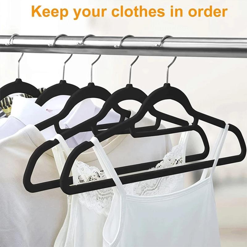 10Pcs Flocked Hanger Home Non-slip Velvet Hangers Elegant Coat Clothes Hanger Strong Durable Racks Hanger