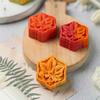 Professional Autumn Maple Leaf Hexagonal Shape Moon Cake Press Molds Easy Hand Operated ABS Kitchen Baking Accessories