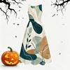 Women Plus Size Round Neck Sleeveless Abstract Printed Tie Waist A Line Long Dress