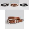 Genuine Leather Business Waist Belt For Women With Round Buckle For Office Attire