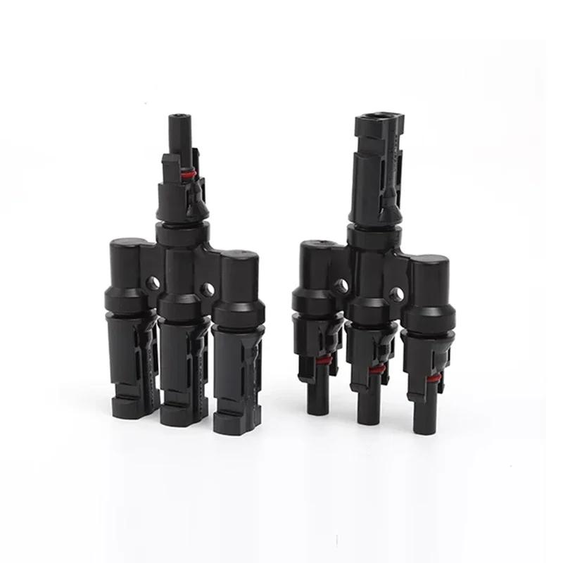 1/5/20/100 Pcs Photovoltaic Solar T Connector T-Type 2/3/4/5 Branch Male And Female Battery Module Panel PV Plug wire