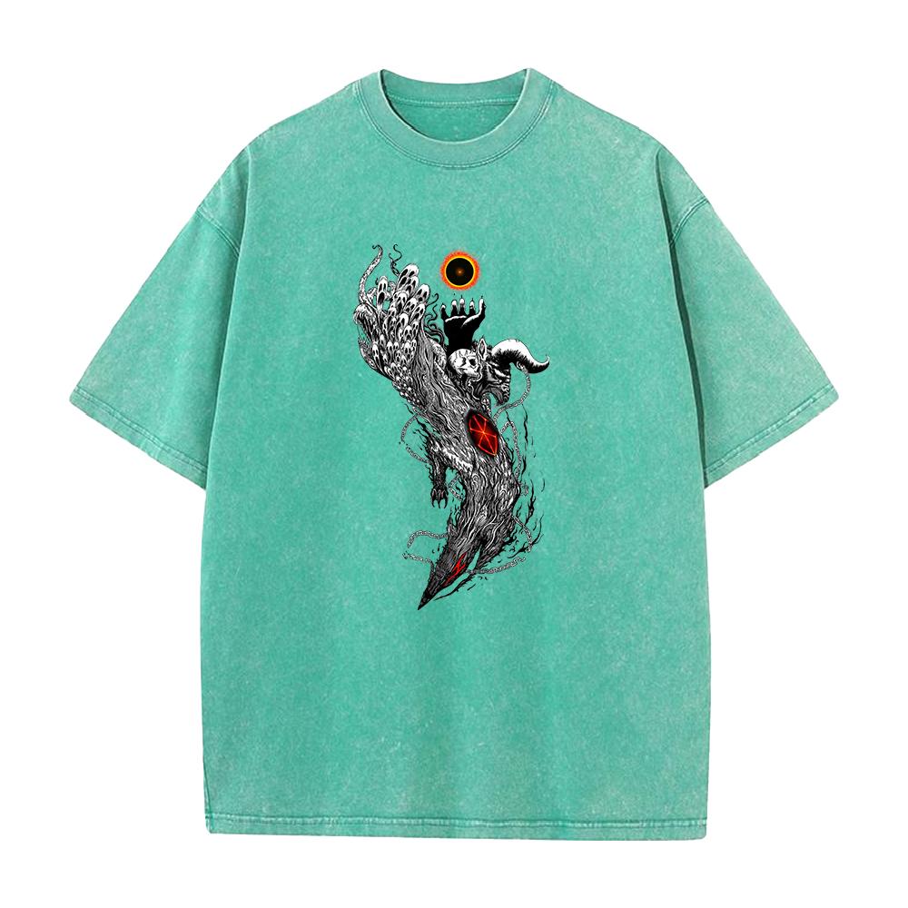 Japan Anime Berserk Guts Graphic Printed T Shirt Men Washed Cotton Tshirts Vintage Manga Tshirt Harajuku Male High Quality Tops