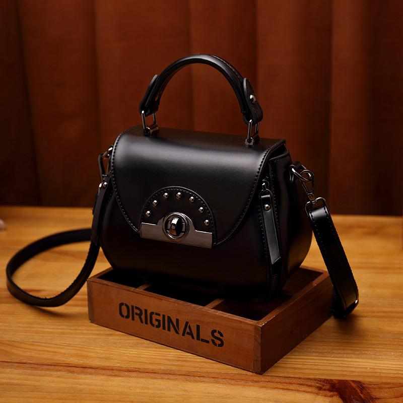 Shoulder Bag Women's Small Round Bag Internet Celebrity Messenger Mobile Phone Bag Mature Temperament Handbag Hair Leather