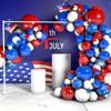 118 Pieces Blue, Red, White Patriotic Balloon Arch Kit, Which Can Be Used for Independence Day Celebration, Birthday Party, Etc