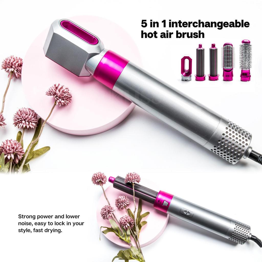 Enhanced 5-in-1 Multi-Function Hot Air Brush for Curling & Straightening Hair