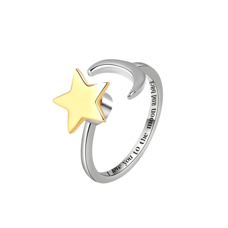 Fidget Spinner Ring Angst für Frauen Kristall Blume Auge Stern Mond Planet Ringe Drehen Anti Stress Verlobung Schmuck