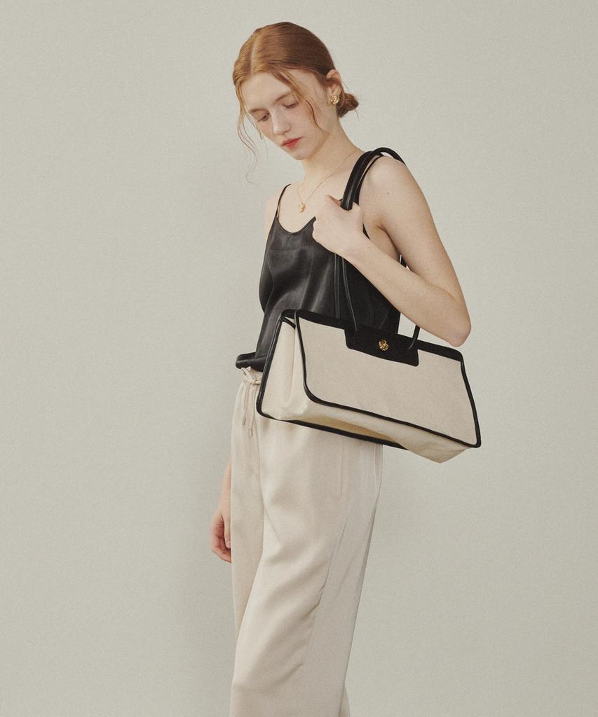Melly&Rose Signature Rose Canvas Shoulder Bag (315354)_Cream