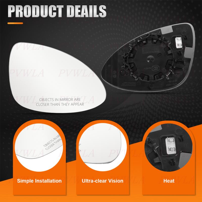 1pc Right Side Heat Reverse Lens With Lettering For Porsche Cayenne 2011 2012 2013 2014 Rearview Mirror Glass Car Accessories