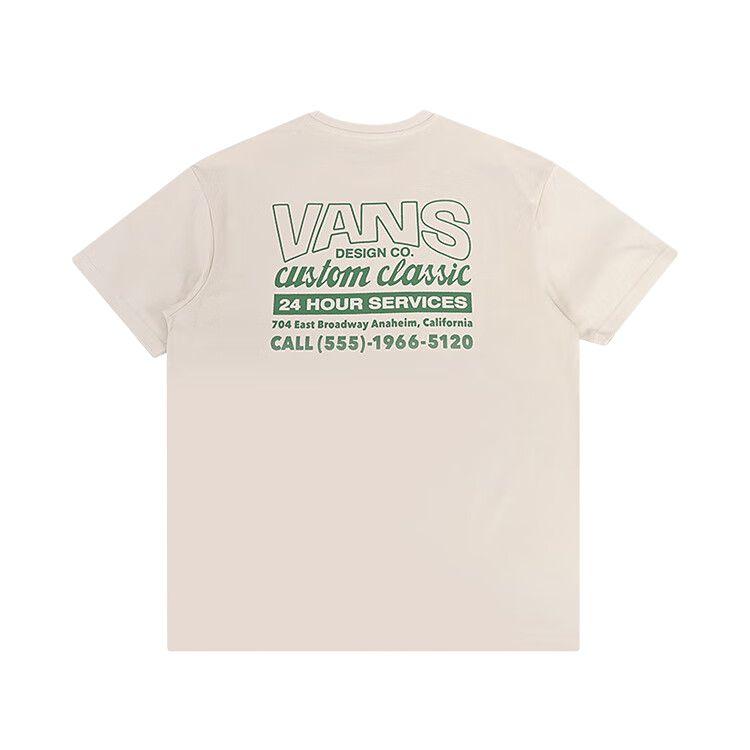 Vans Custom Classic Sports Leisure Series Fashion Breathable Simple Versatile Pullover Short Sleeve T-Shirt Men T-Shirts Beige VN000NNJ2N1