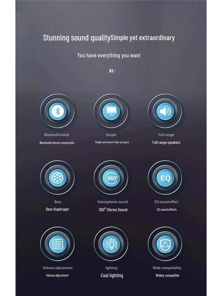 Wired USB-Powered Multimedia Desktop Speakers with Subwoofer