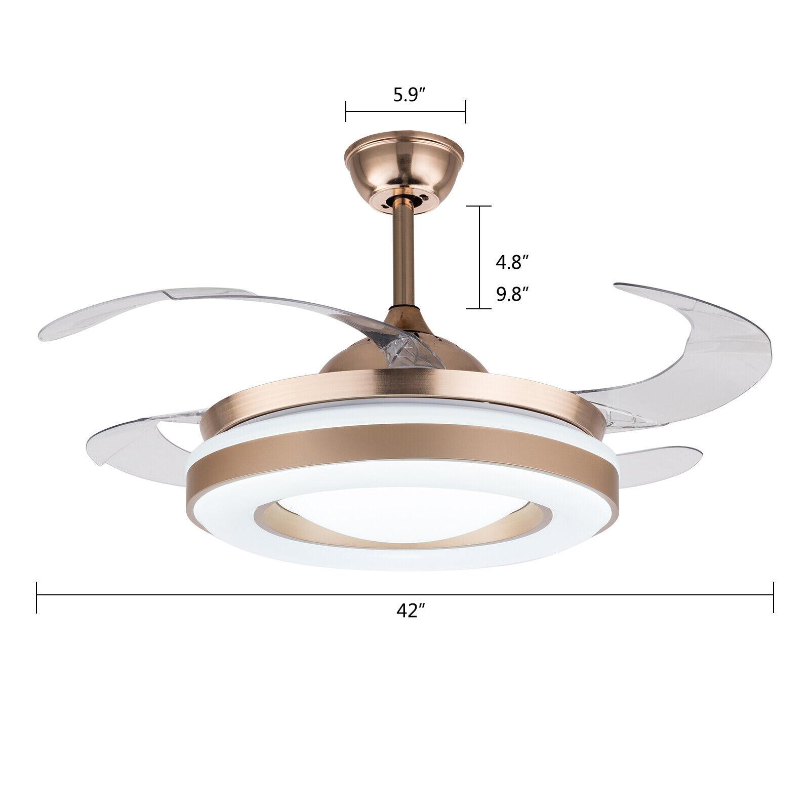 

110 В невидимые потолочные вентиляторы с подсветкой 42 дюйма золотой вентилятор лампа с дистанционным управлением свет вентиляторы комната домашний декор 56-36W&110V золотой