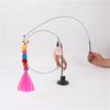 Suction cup cat teaser stick feather kitten self-hi rod to relieve boredom cat pet toy with replacement headband bell cat supplies