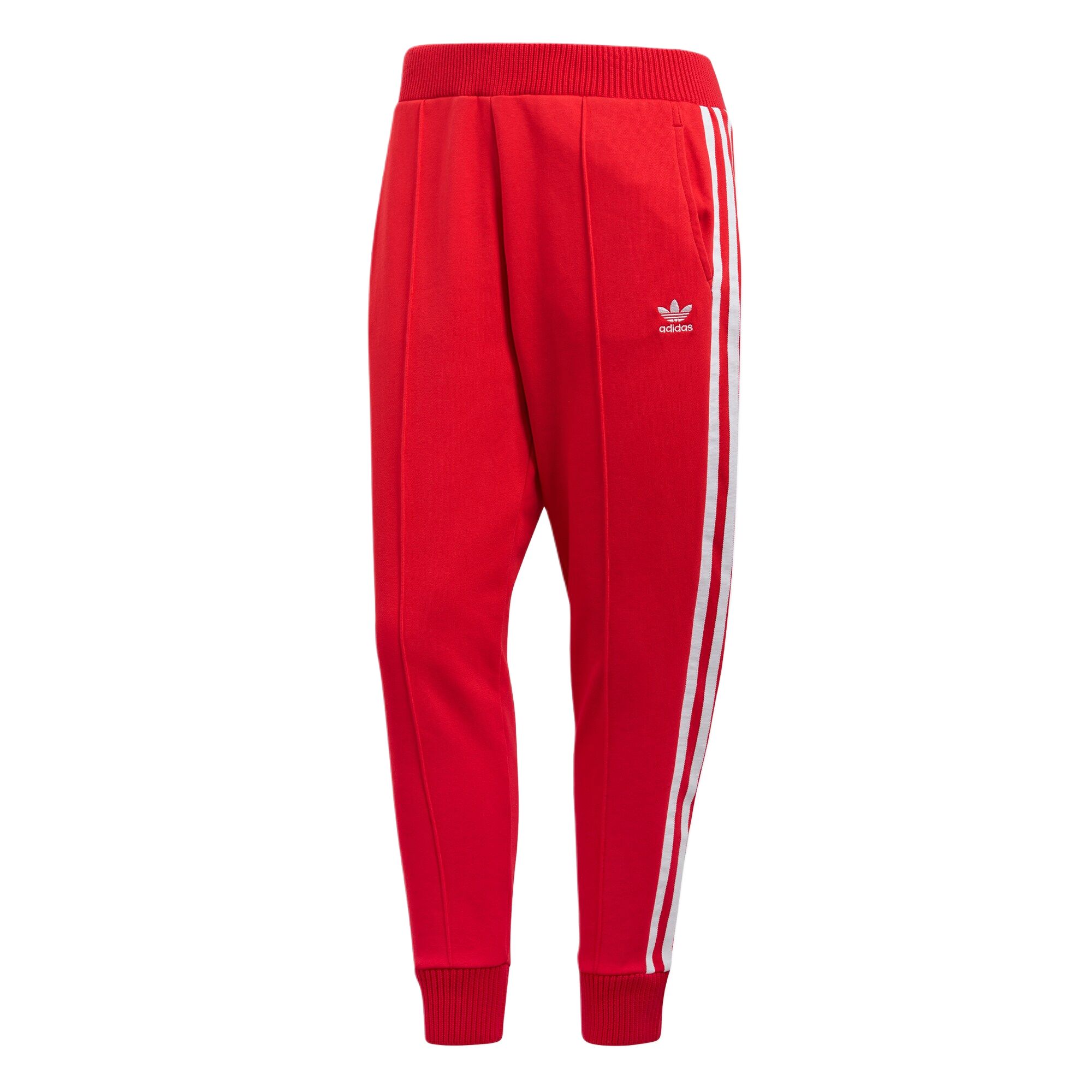 Adidas Originals Comfortable Striped Breathable Cuffed Knit Sports Pants Women bottoms Radiant-Red CY5841 L
