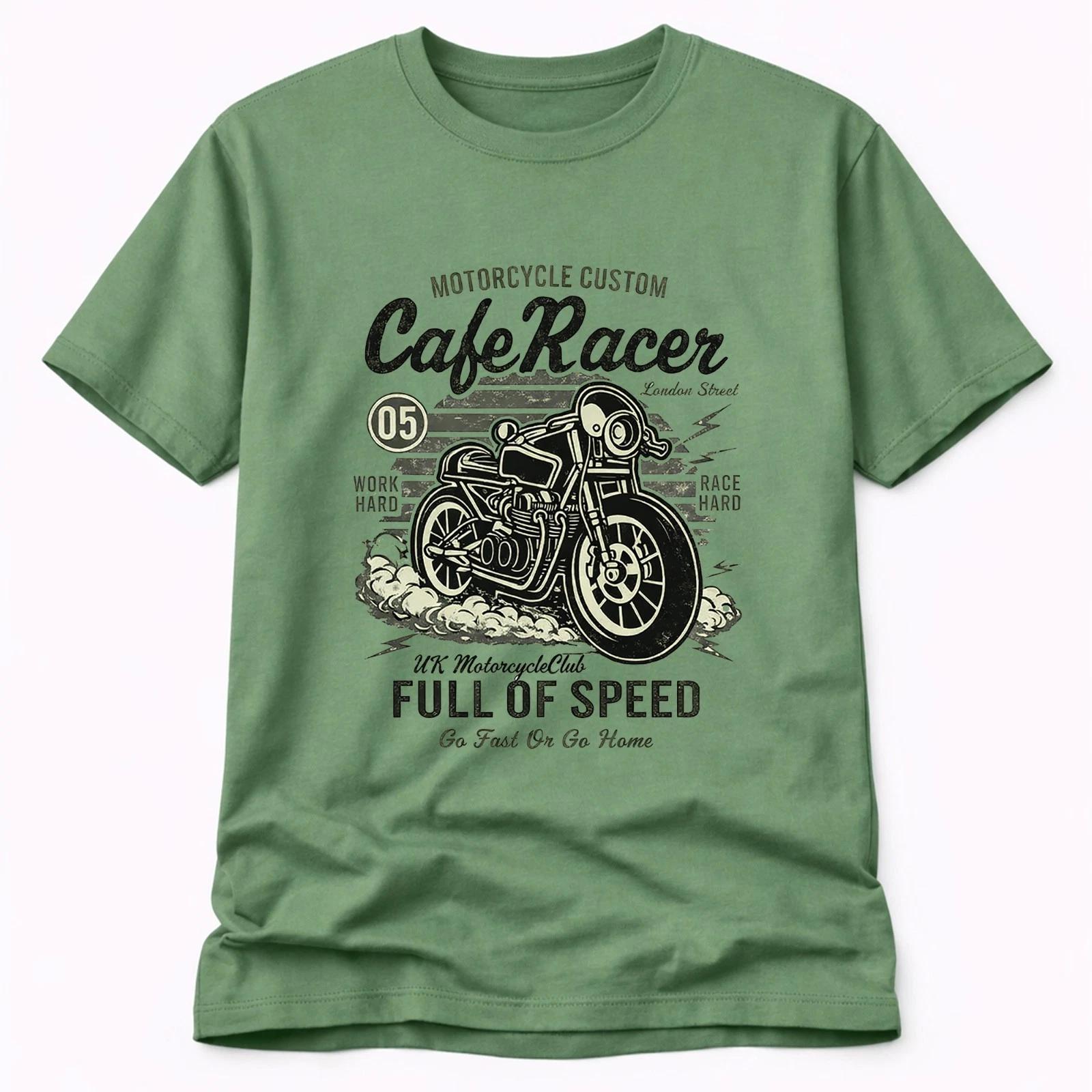 Cafe Racer Motorcycle T Shirt Vintage Biker Custom Motorbike Racing Tee XXXL